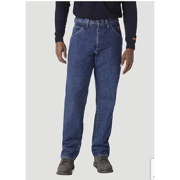 Wrangler FR Riggs Workwear Flame-Resistant Denim Jeans 44X32 Blue Cotton Mens Wo - Picture 4 of 11
